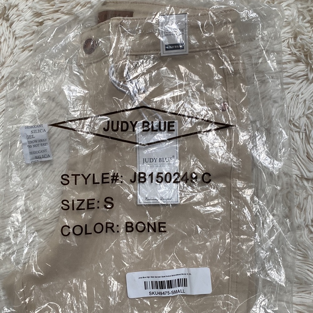 🎉HP🎉Judy Blue Garment Dyed High Waisted Shorts 💗 Bone - Picture 15 of 15